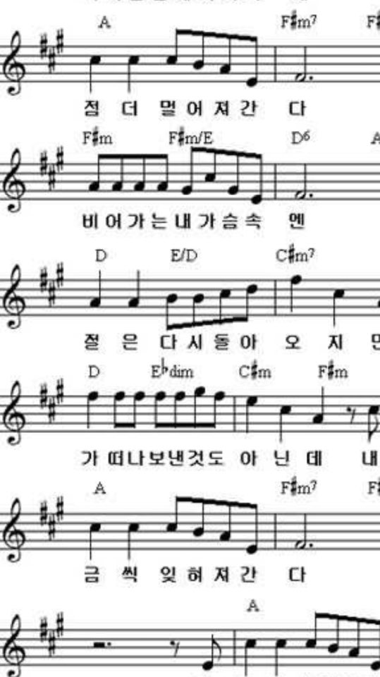 서른즈음에 악보분석 질문드립니다